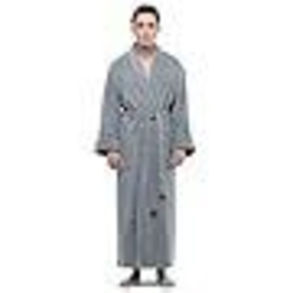 ESKYMODE Mens Cotton Bathrobe, Ankle Length Long Men’s Terry Cloth Towel Bath R…